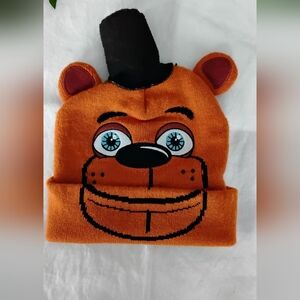 Five Nights At Freddy Beanie Hat Brown/Black with Ears